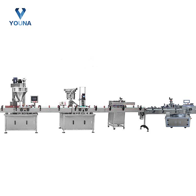 Automatic Powder Bottle Filling Capping Labeling Machine