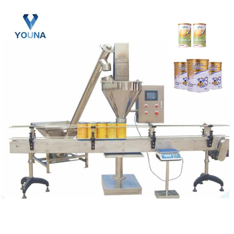 Zonesun Automatic Small Bottle Jar Auger Spice Coffee Toner Fine Powder Biscuit Cookie Filling Capping and Labeling Machine Line