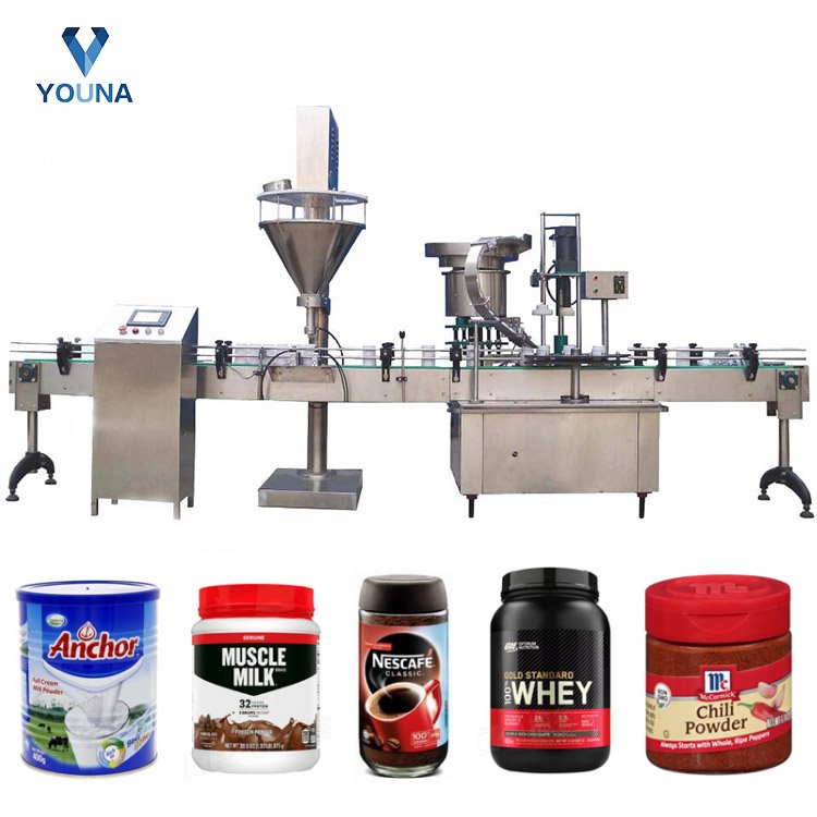 Automatic High Speed Food Packaging Machine Pet Bottles Powder Production Packing Line